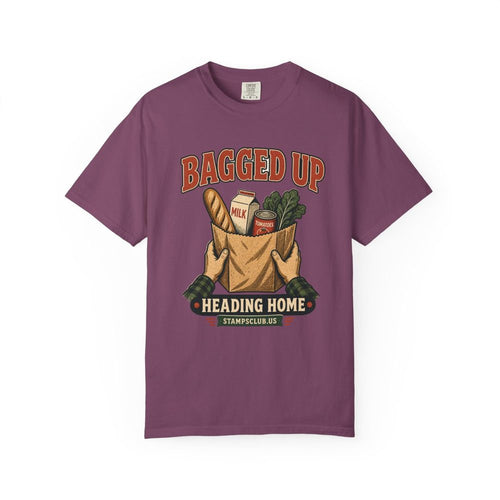 Bag Counter Blessing Tee Berry front mockup
