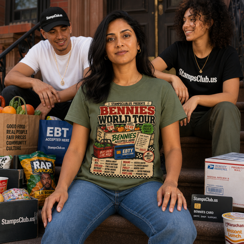 Bennies World Tour FarmersMarket Tee primary mockup