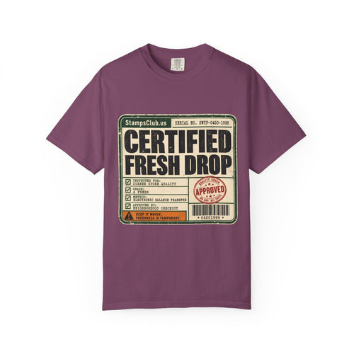 Certified Fresh Drop Vintage Tee Berry front mockup