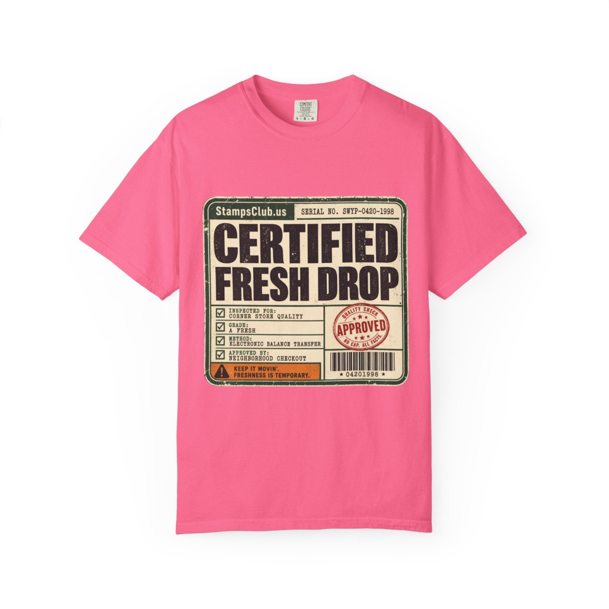 Certified Fresh Drop Vintage Tee Crunchberry front mockup