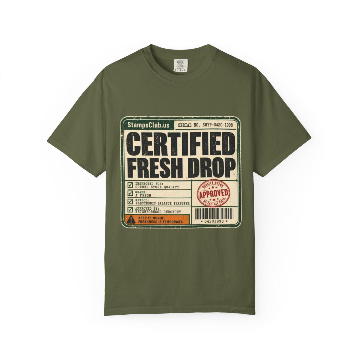 Certified Fresh Drop Vintage Tee Hemp front mockup