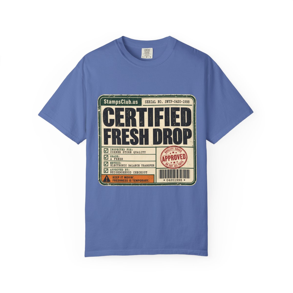 Certified Fresh Drop Vintage Tee Mystic Blue front mockup