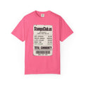 Club Receipt Tee Minimalist Tee Crunchberry front mockup
