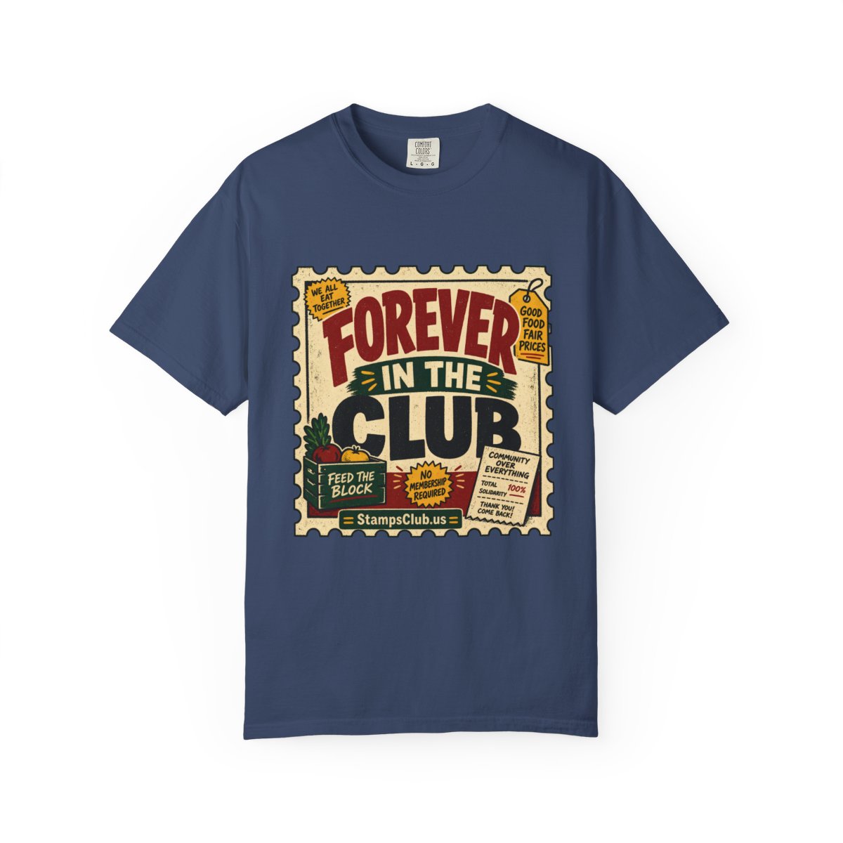 Forever Club FarmersMarket Tee China Blue front mockup