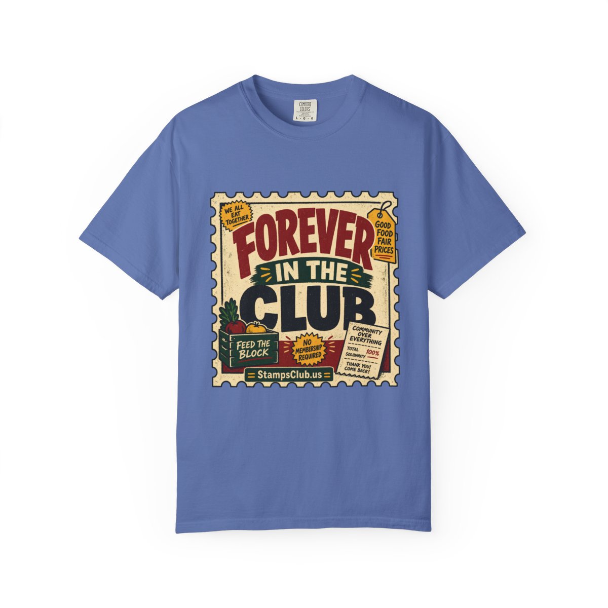 Forever Club FarmersMarket Tee Mystic Blue front mockup