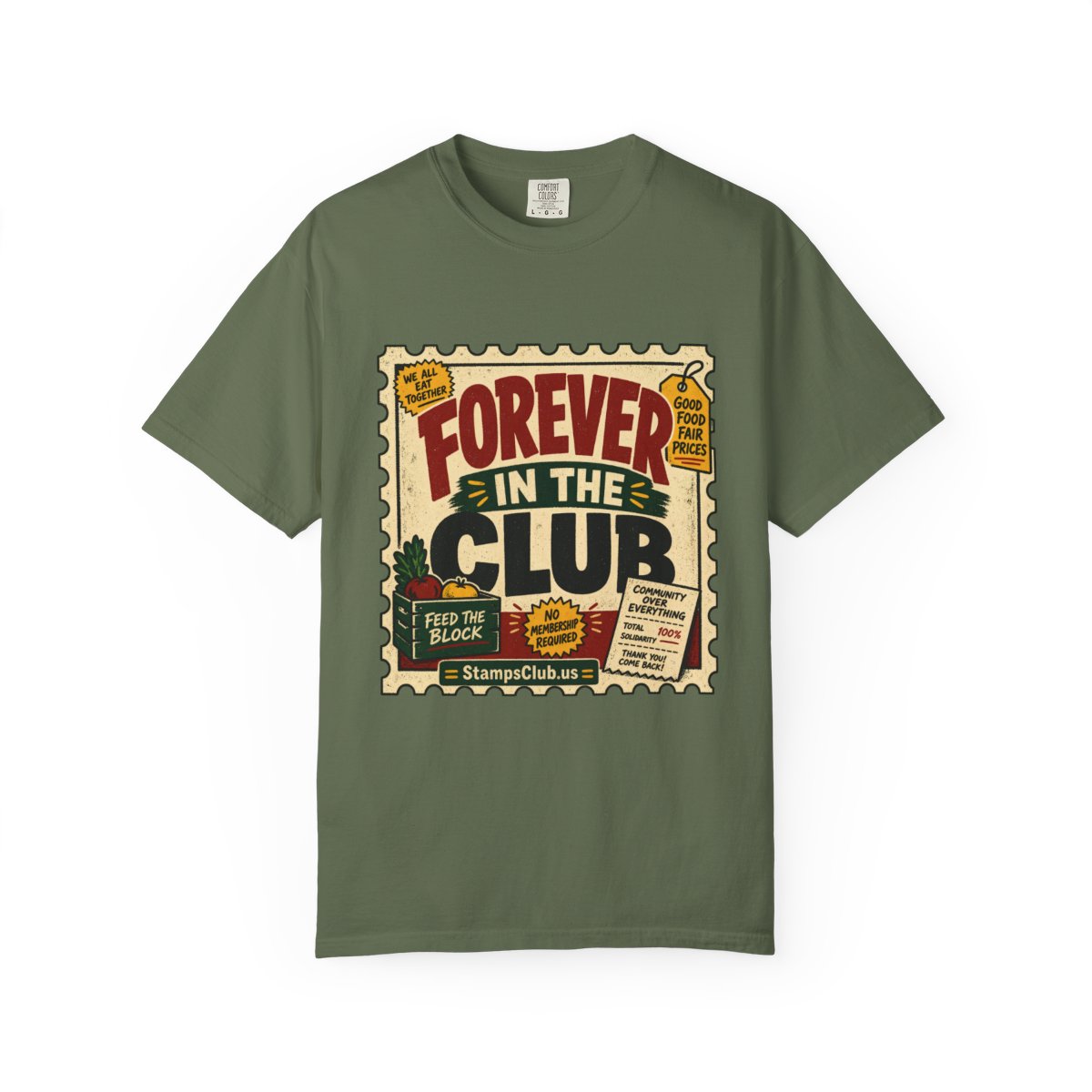 Forever Club FarmersMarket Tee Sage front mockup