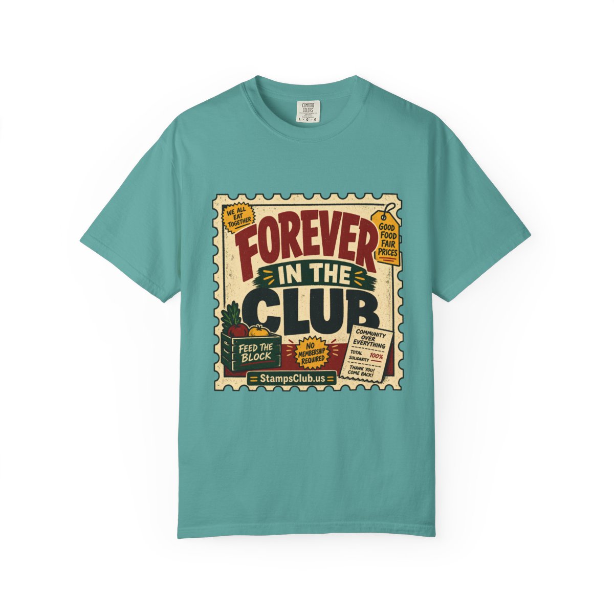 Forever Club FarmersMarket Tee Seafoam front mockup