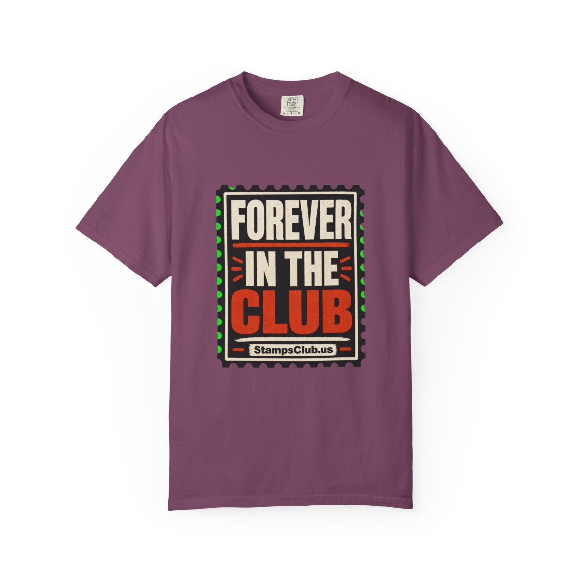 Forever Club Minimalist Tee Berry front mockup