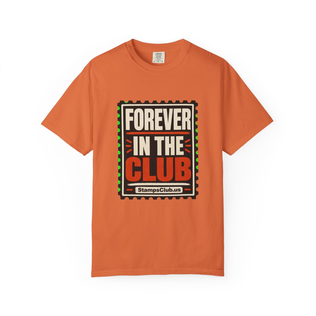 Forever Club Minimalist Tee Burnt Orange front mockup