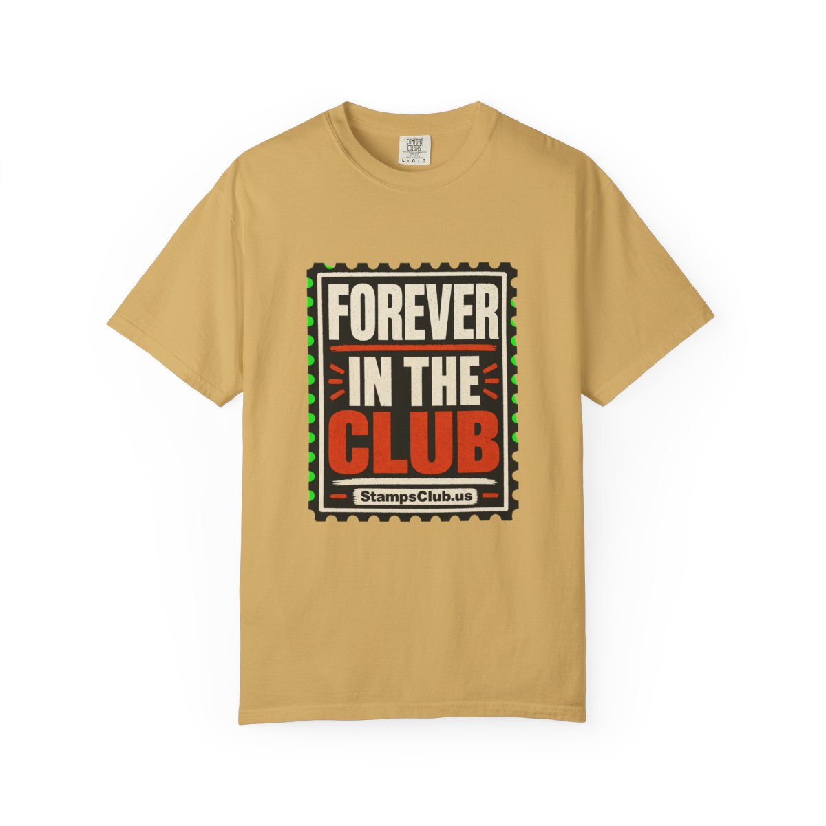 Forever Club Minimalist Tee Mustard front mockup