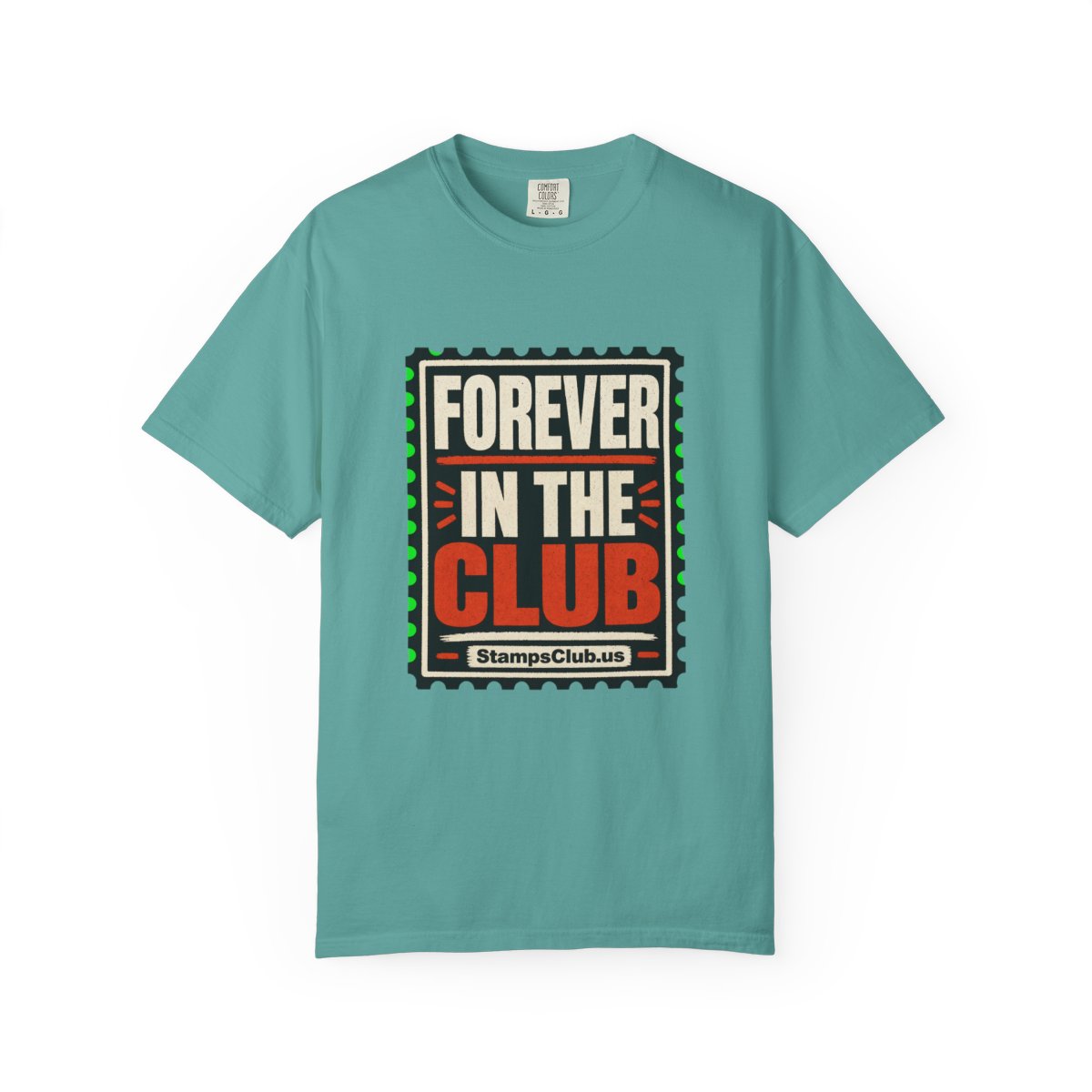 Forever Club Minimalist Tee Seafoam front mockup