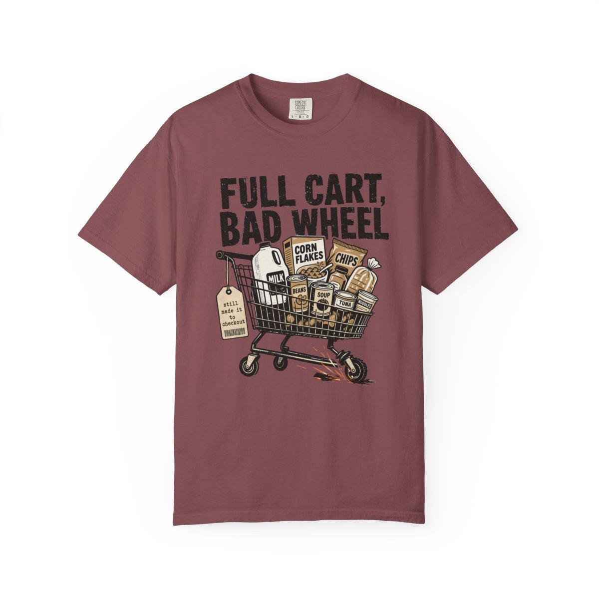 FULL CART BAD WHEEL Minimalist Tee Brick front mockup