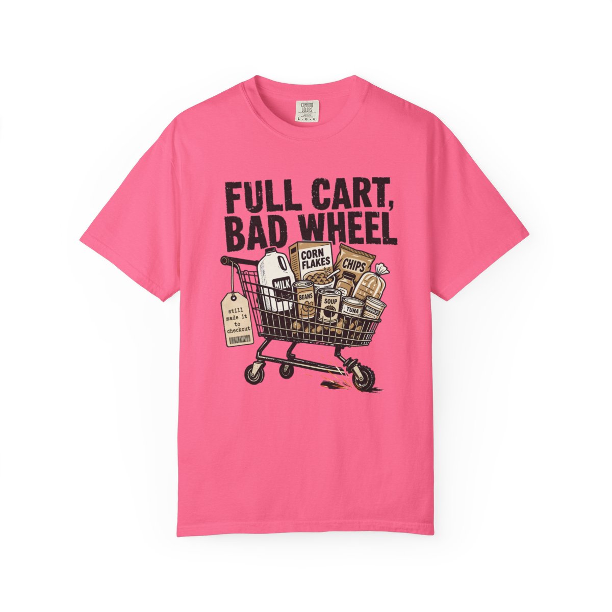 FULL CART BAD WHEEL Minimalist Tee Crunchberry front mockup