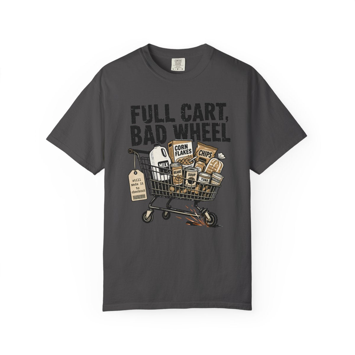 FULL CART BAD WHEEL Minimalist Tee Graphite front mockup