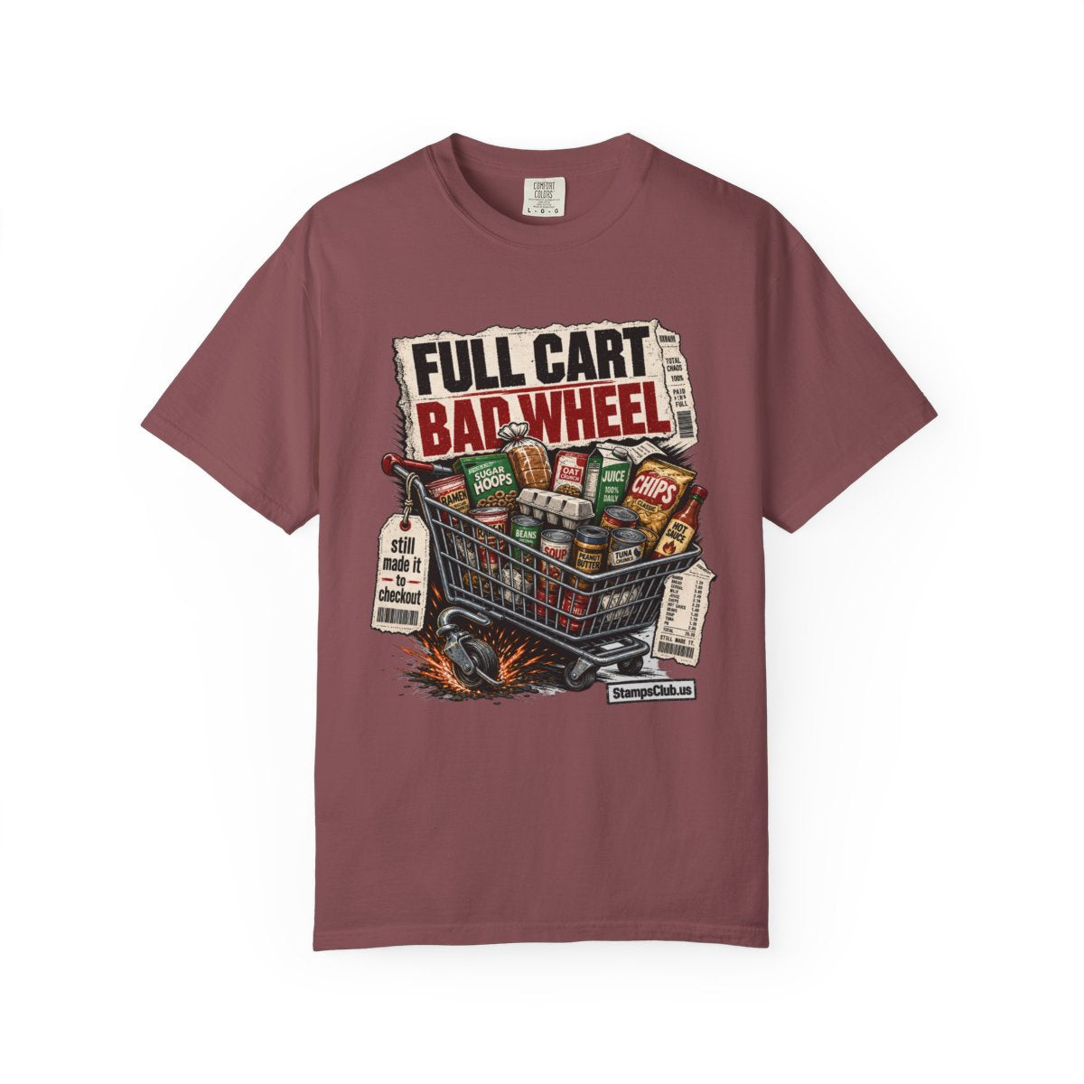 FULL CART BAD WHEEL Streetwear Tee Brick front mockup