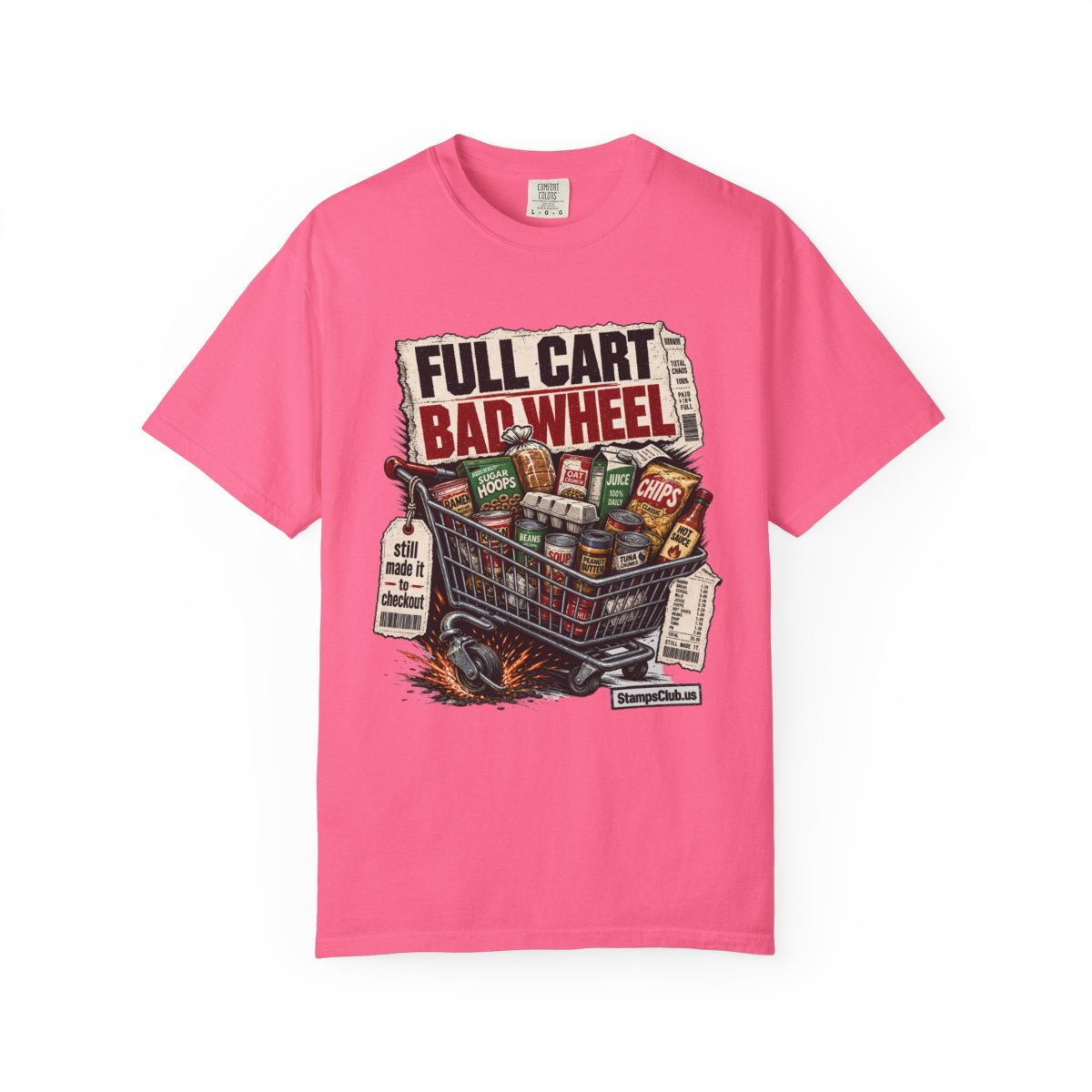 FULL CART BAD WHEEL Streetwear Tee Crunchberry front mockup