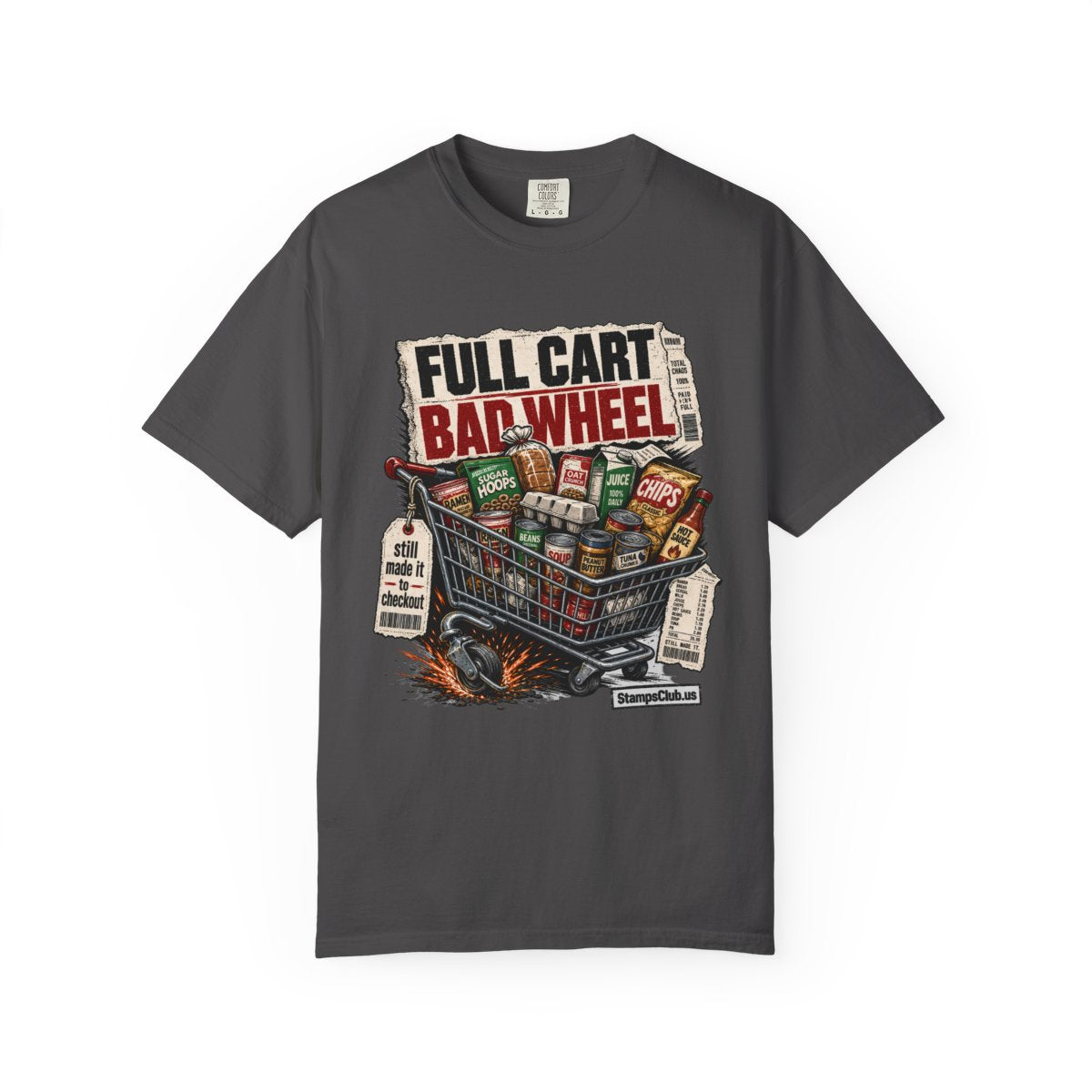 FULL CART BAD WHEEL Streetwear Tee Graphite front mockup