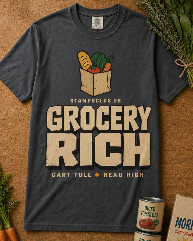 Grocery Rich Tee primary mockup
