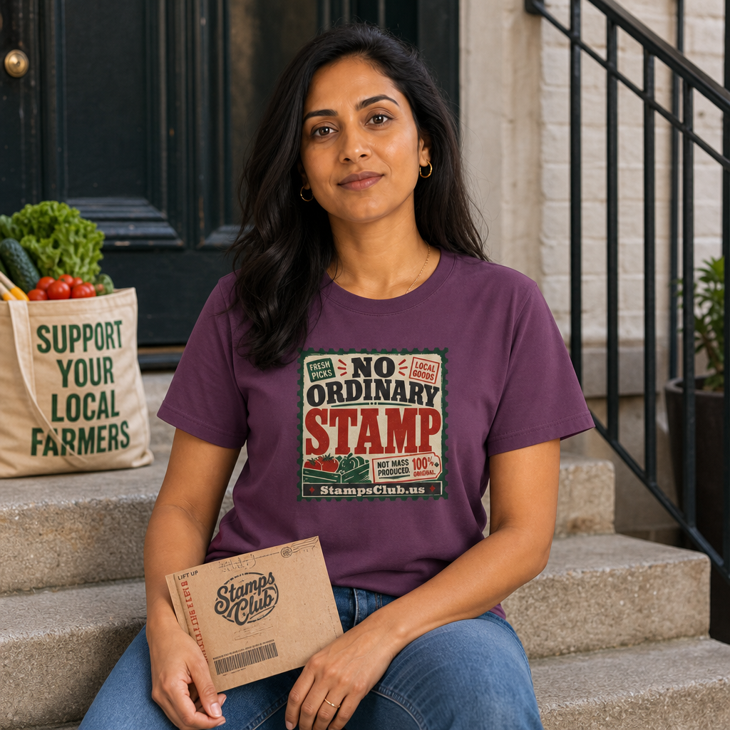 No Ordinary Stamp FarmersMarket Tee primary mockup