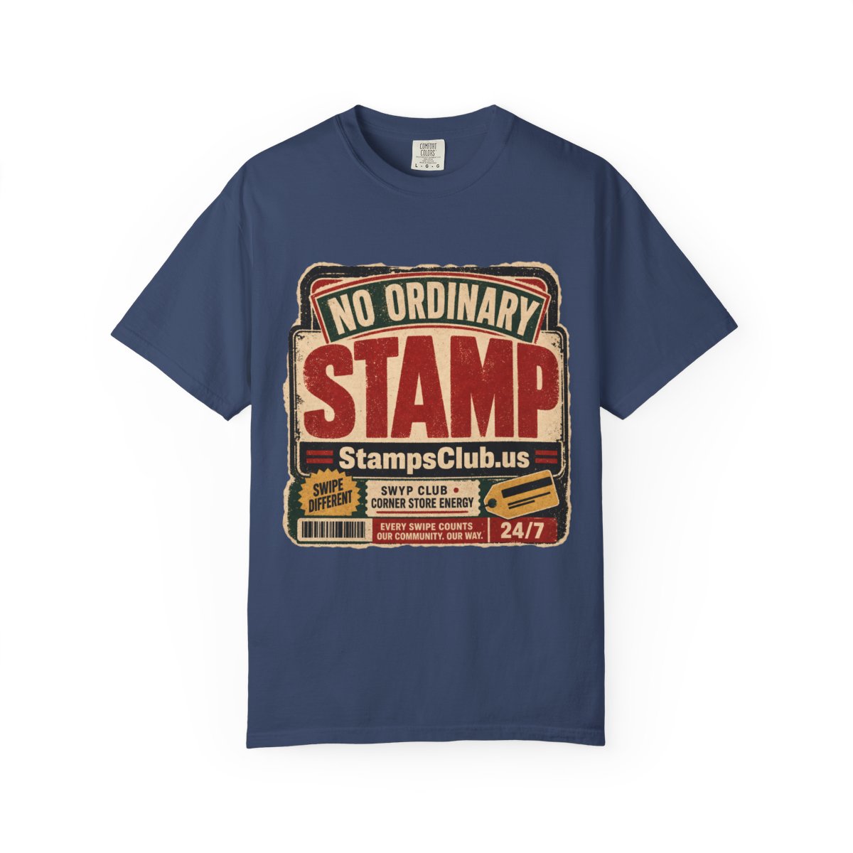 No Ordinary Stamp Vintage Tee China Blue front mockup