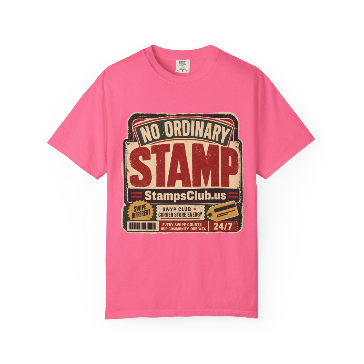 No Ordinary Stamp Vintage Tee Crunchberry front mockup