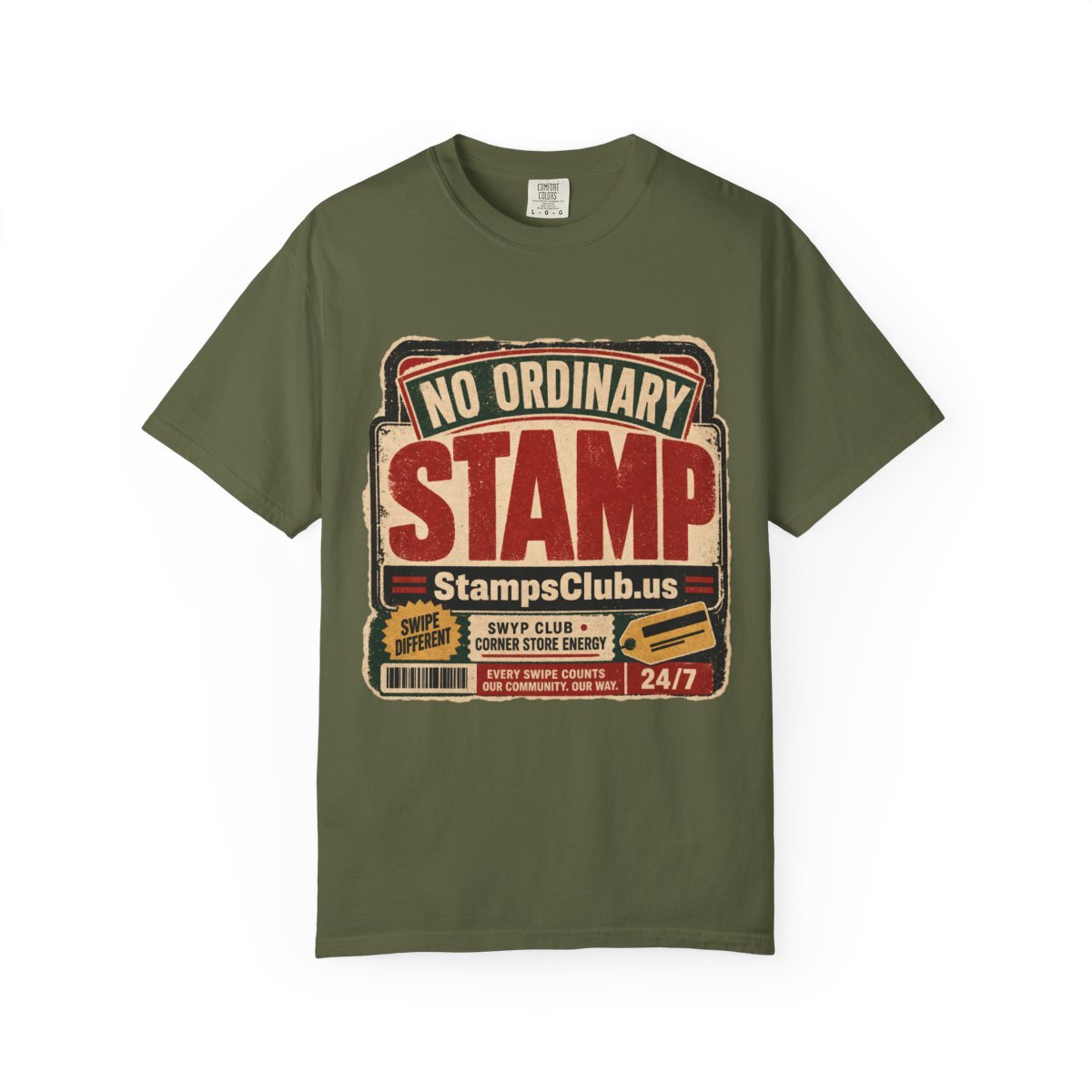 No Ordinary Stamp Vintage Tee Hemp front mockup