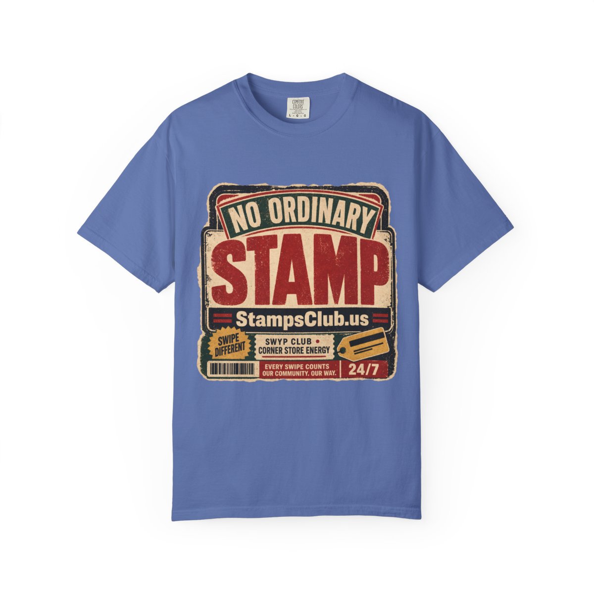No Ordinary Stamp Vintage Tee Mystic Blue front mockup