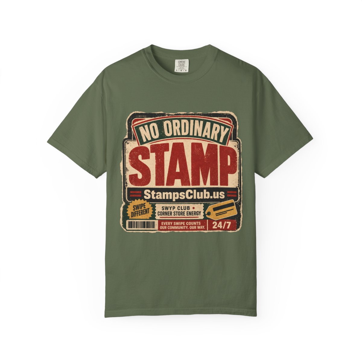 No Ordinary Stamp Vintage Tee Sage front mockup