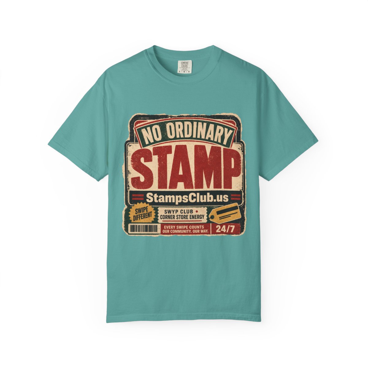 No Ordinary Stamp Vintage Tee Seafoam front mockup
