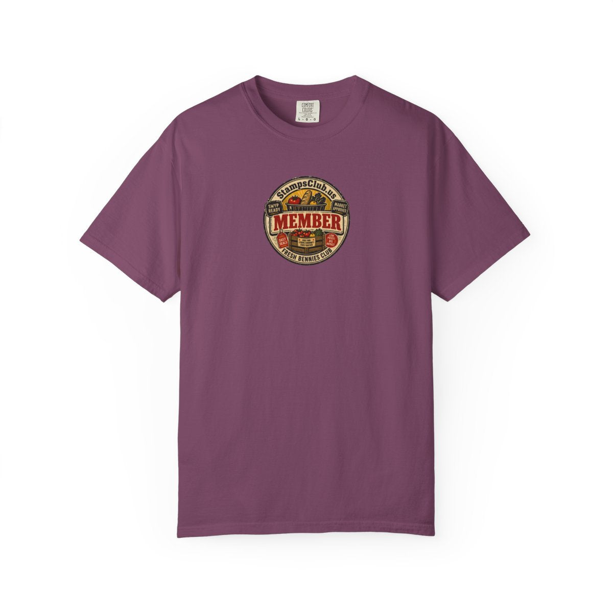 Official Member Stamp FarmersMarket Tee Berry front mockup