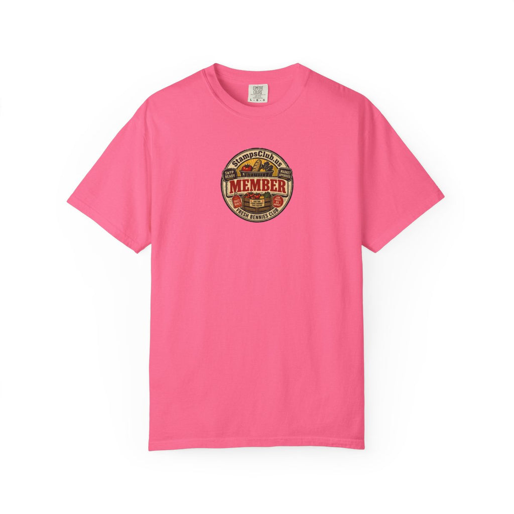 Official Member Stamp FarmersMarket Tee Crunchberry front mockup