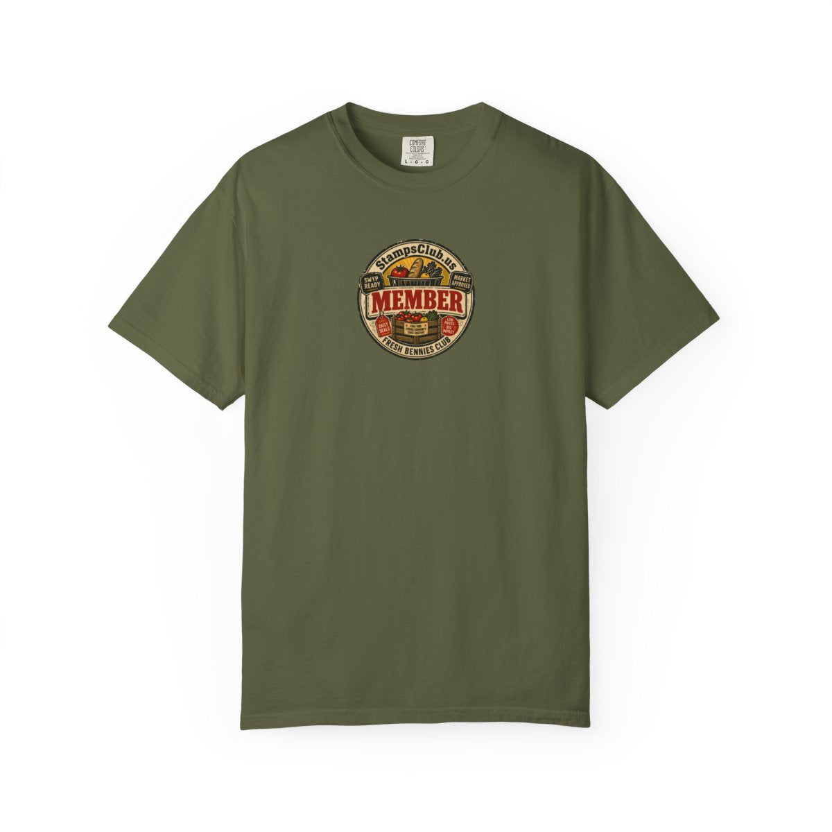Official Member Stamp FarmersMarket Tee Hemp front mockup