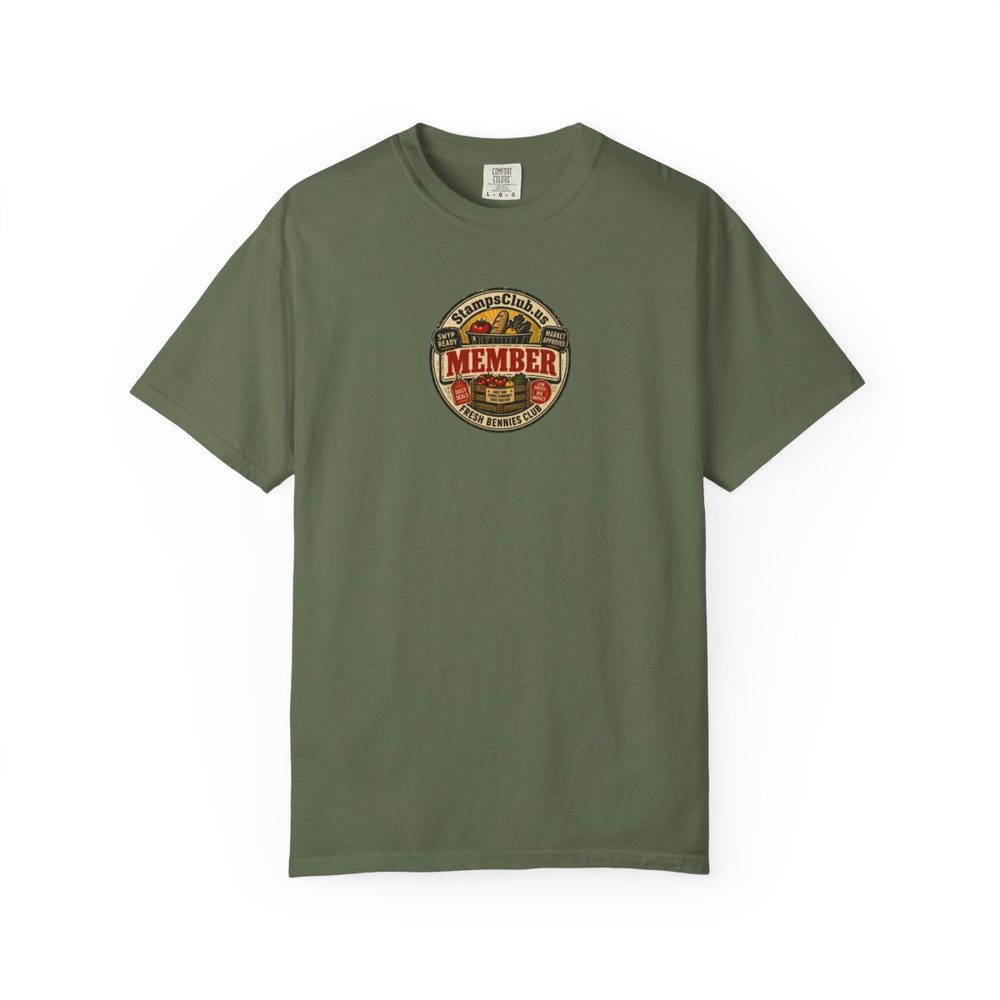 Official Member Stamp FarmersMarket Tee Sage front mockup