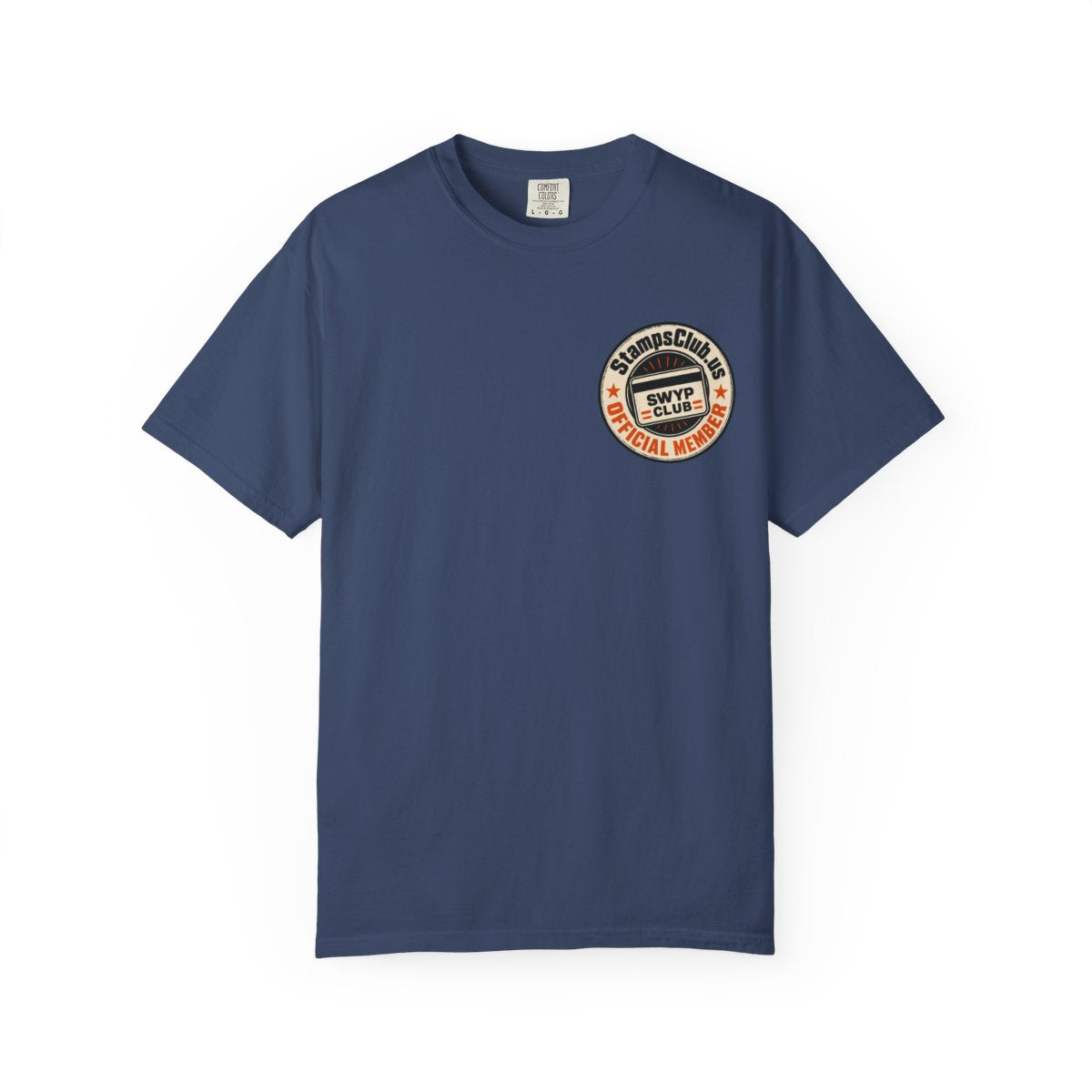 Official Member Stamp Minimalist Tee China Blue front mockup