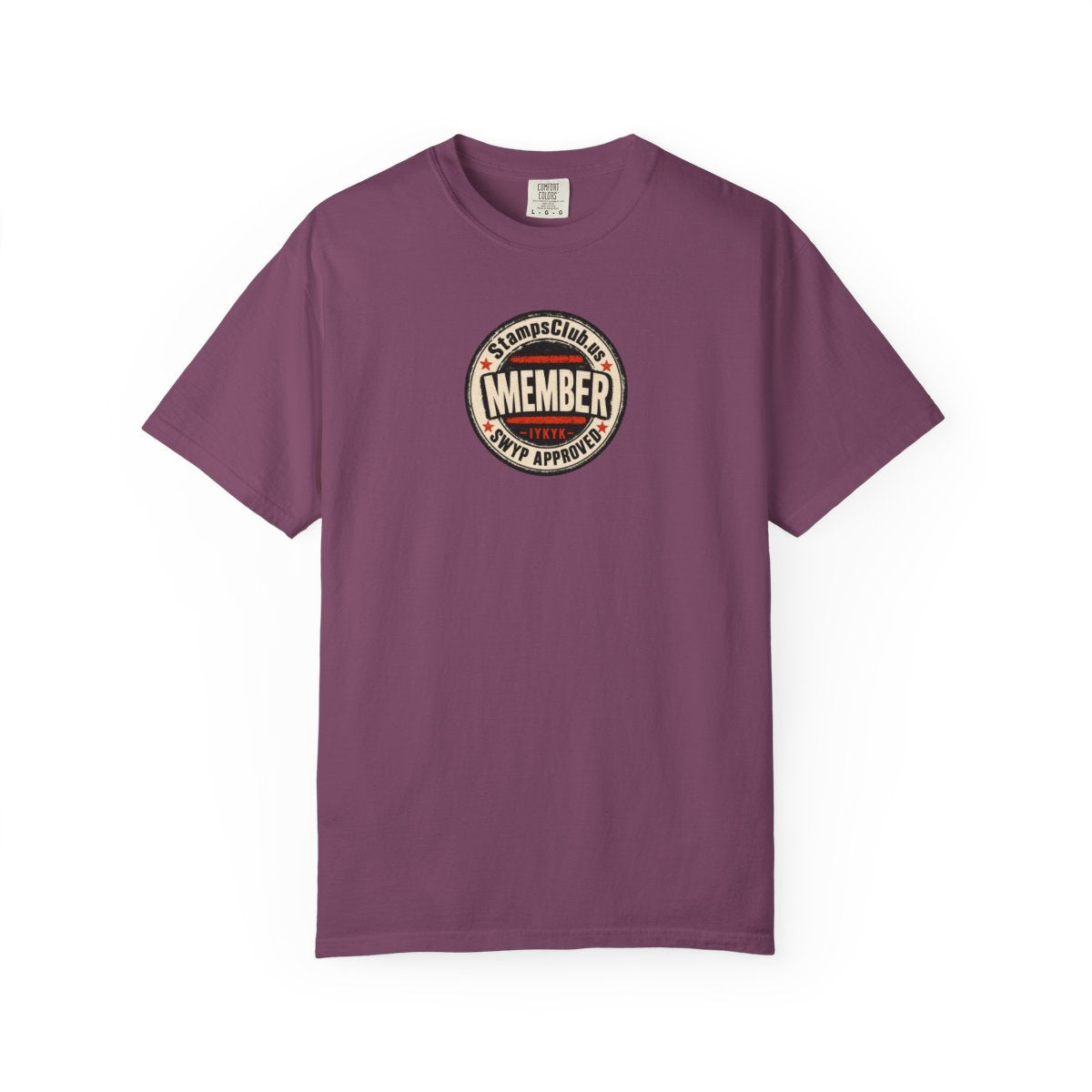 Official Member Stamp Streetwear Tee Berry front mockup