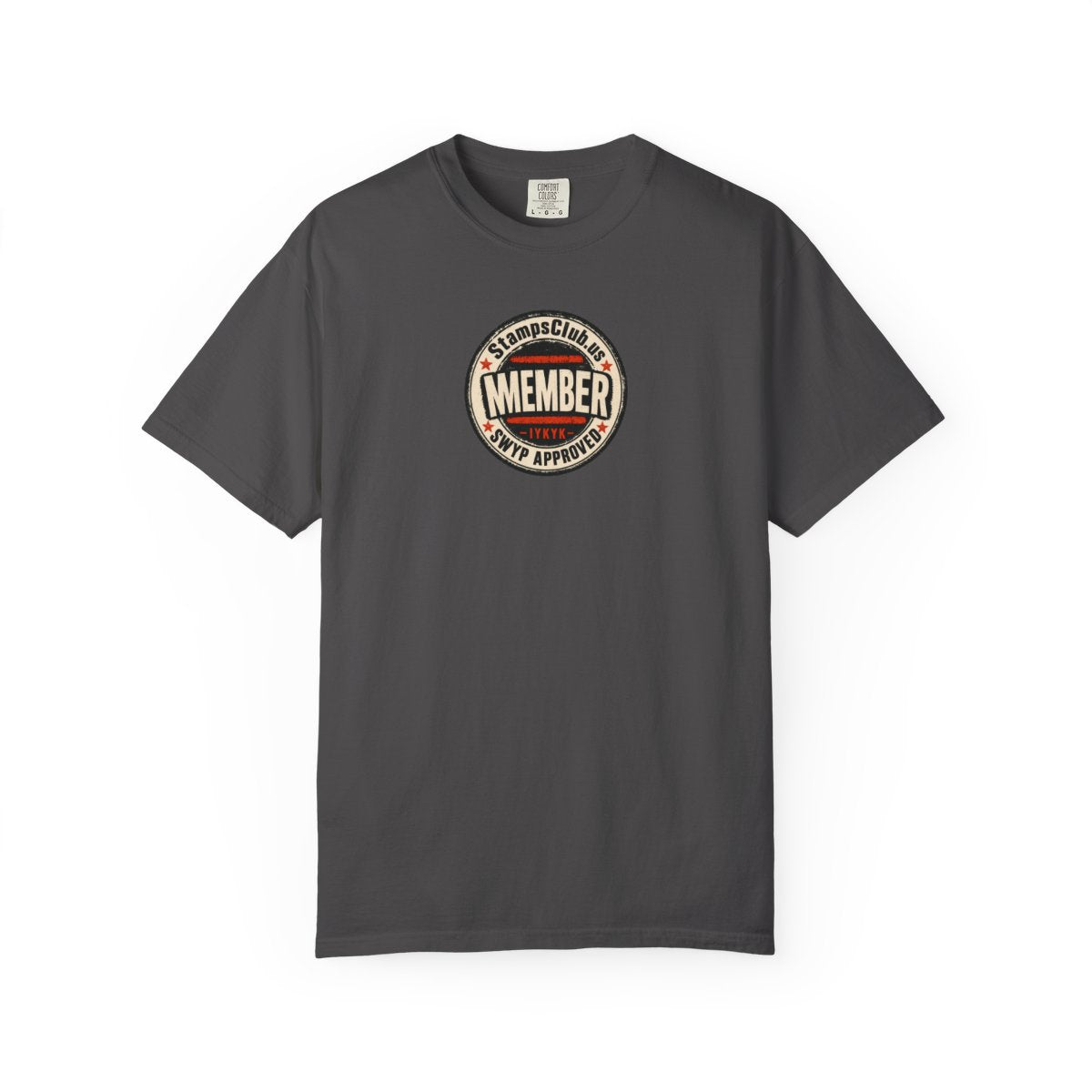 Official Member Stamp Streetwear Tee Graphite front mockup