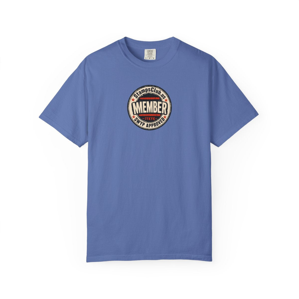 Official Member Stamp Streetwear Tee Mystic Blue front mockup