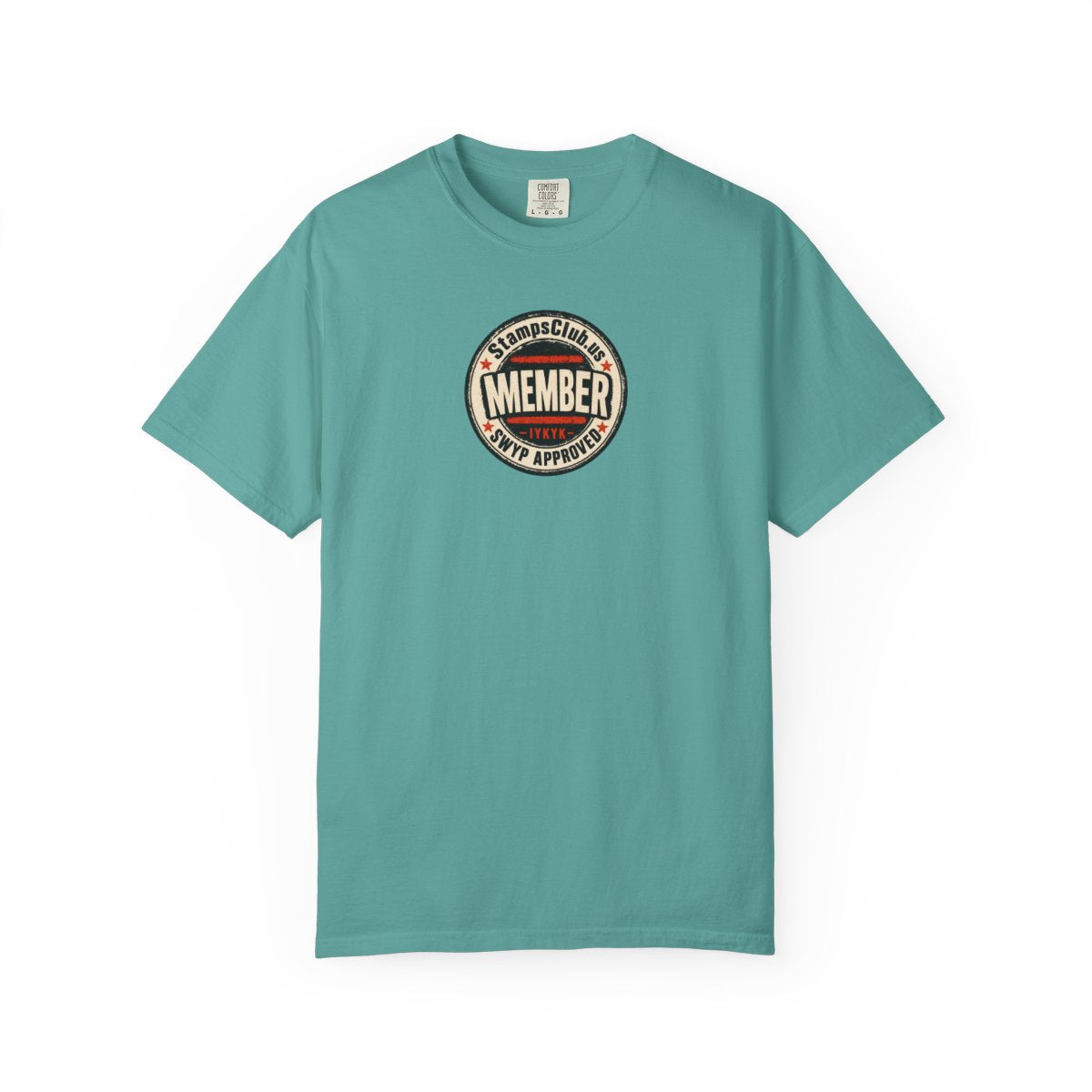 Official Member Stamp Streetwear Tee Seafoam front mockup