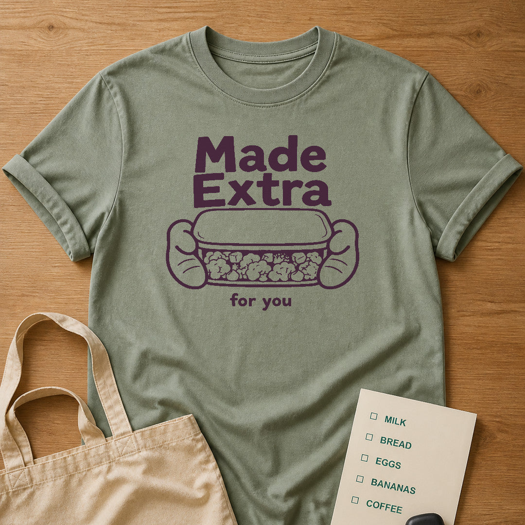 Made Extra Tee Sage product mockup