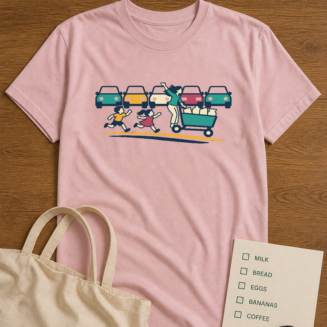 Mom on Cart Tee Blossom product mockup