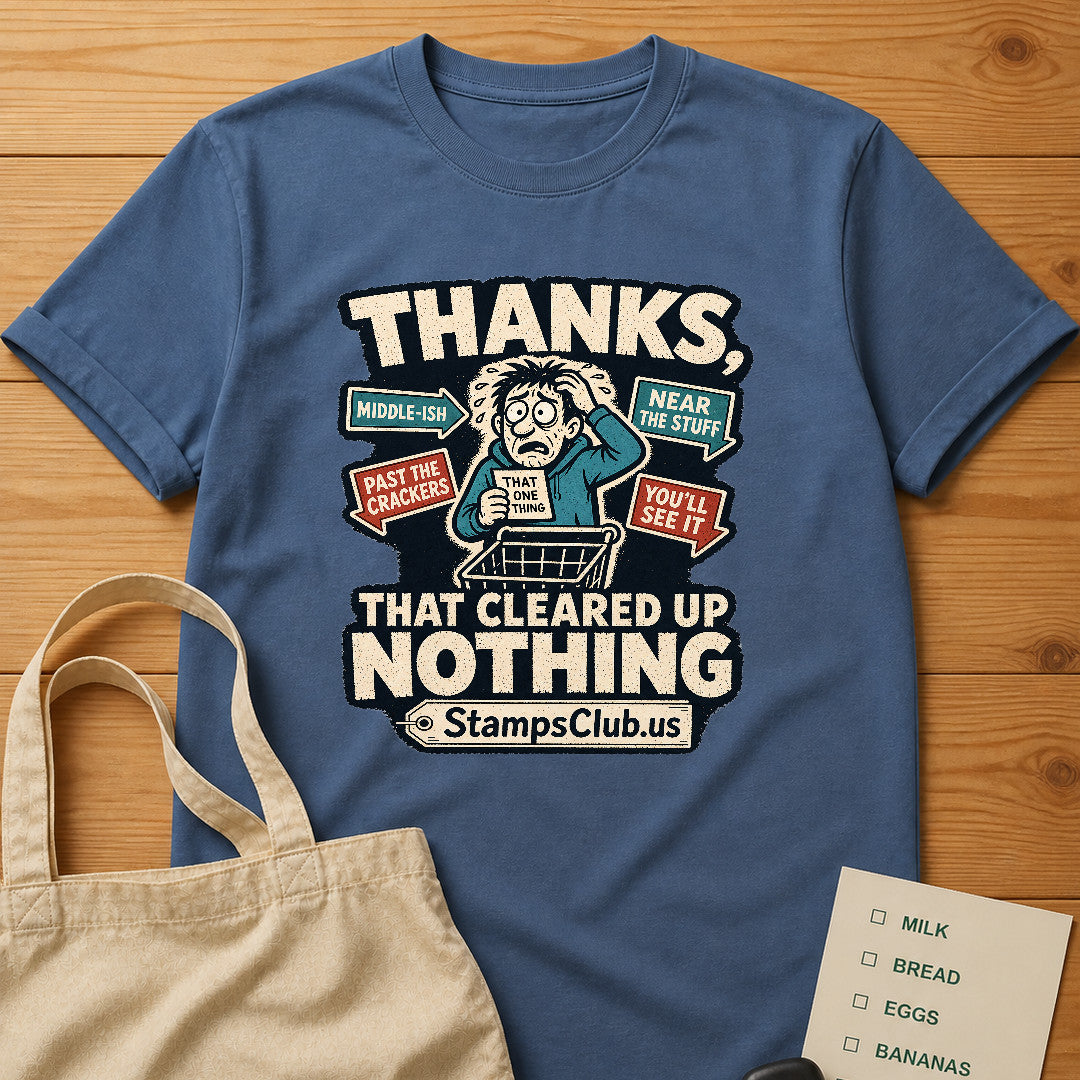 Aisle Twelve Somewhere Tee China Blue product mockup