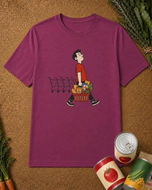 Basket Denial Tee Berry in-context mockup