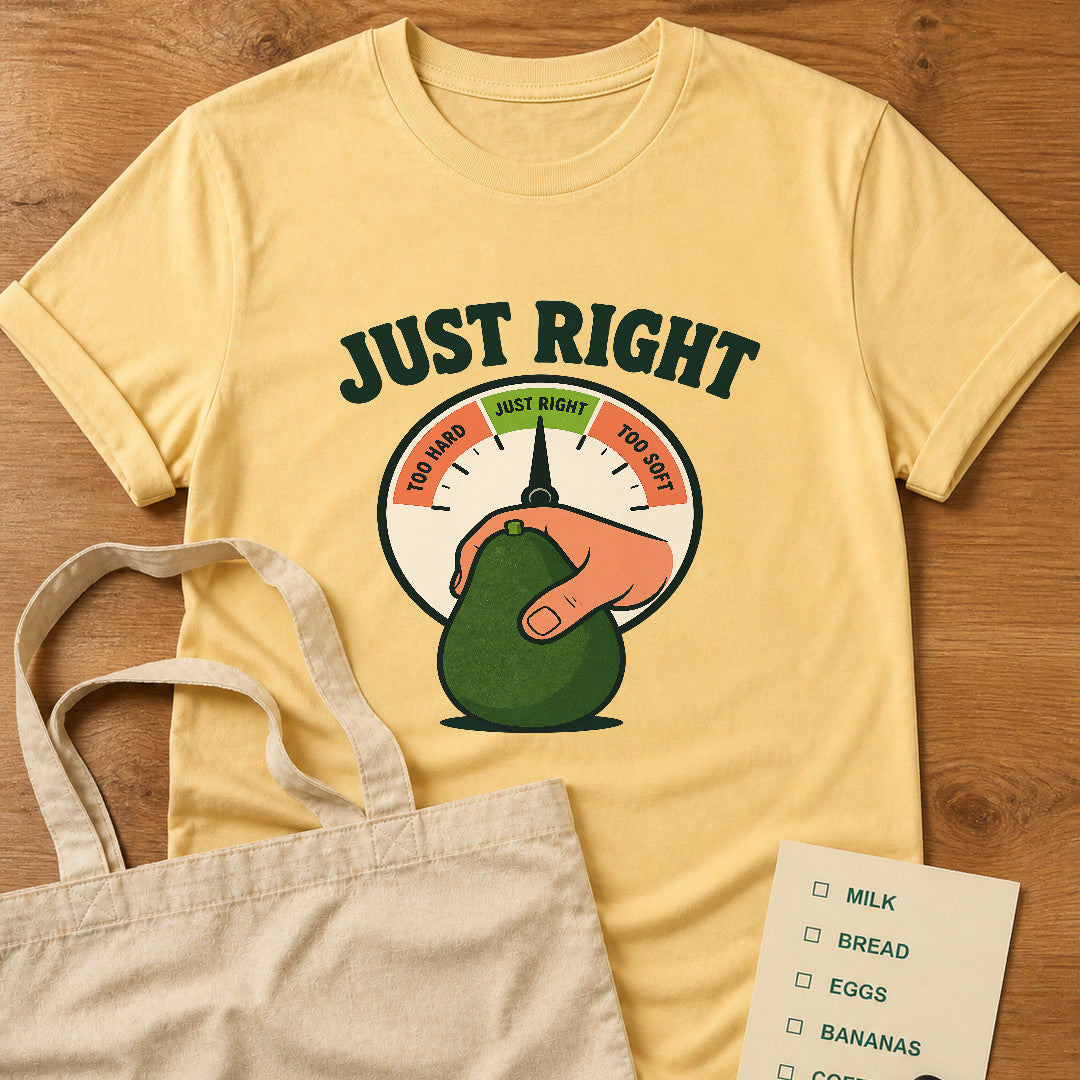 Just Right Tee Butter product mockup