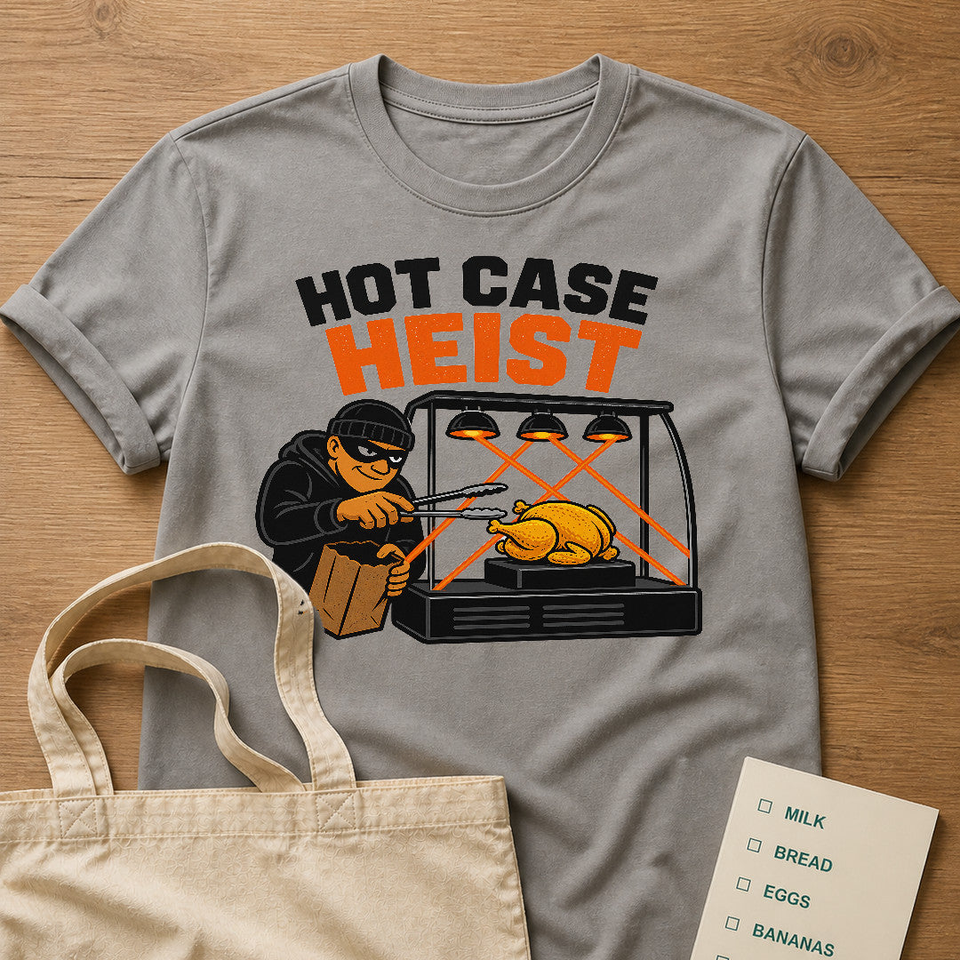 Hot Case Heist Tee Grey product mockup