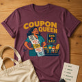 Coupon Queen Savings Sash Tee Berry product mockup