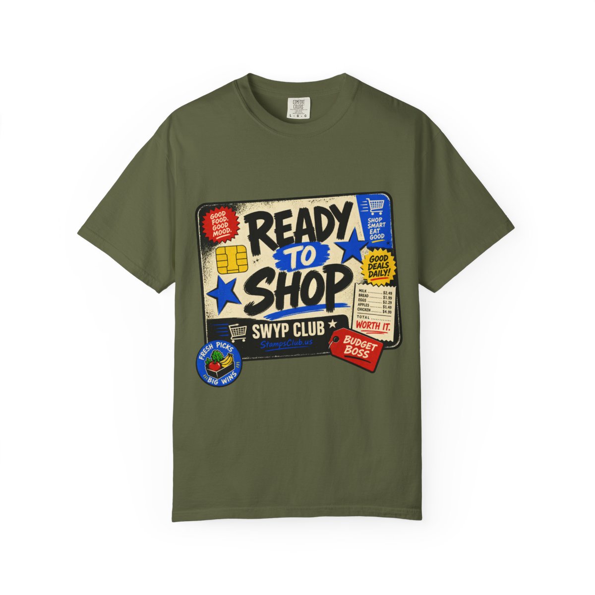 Ready Shop Card Streetwear Tee Hemp front mockup