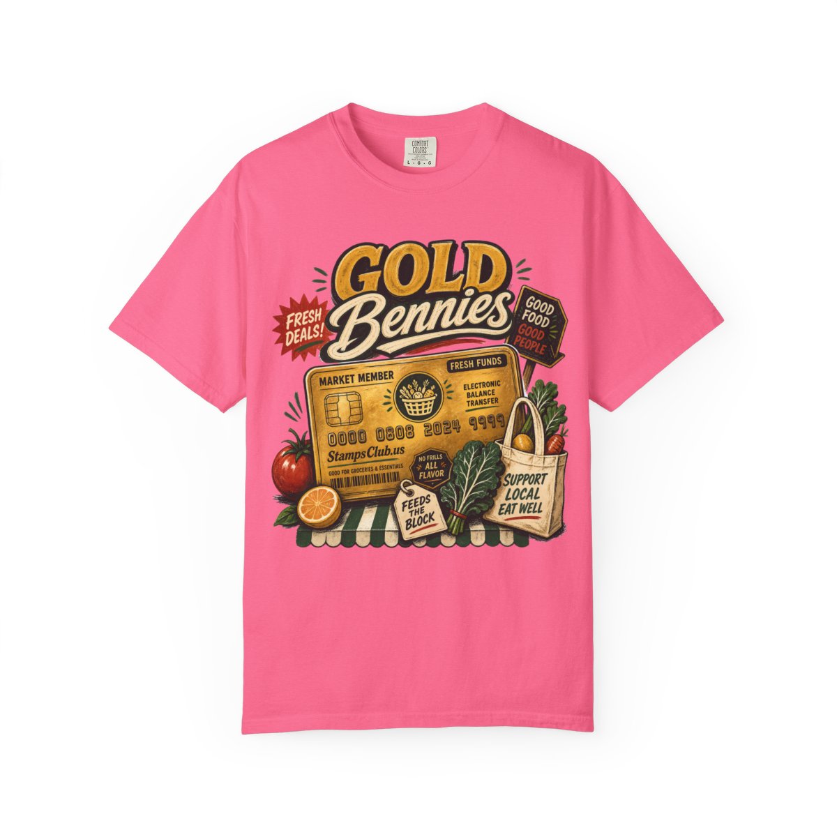 GOLD BENNIES FarmersMarket Tee Crunchberry front mockup