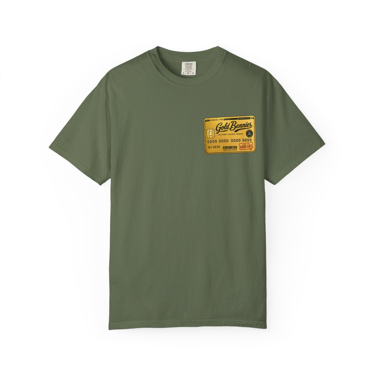 GOLD BENNIES Minimalist Tee Sage front mockup