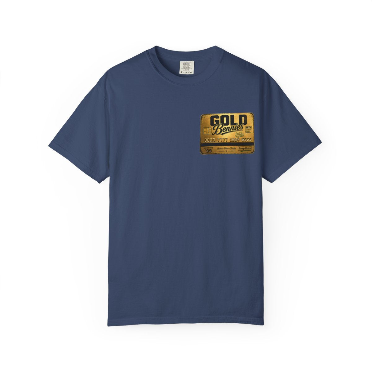 GOLD BENNIES Streetwear Tee China Blue front mockup