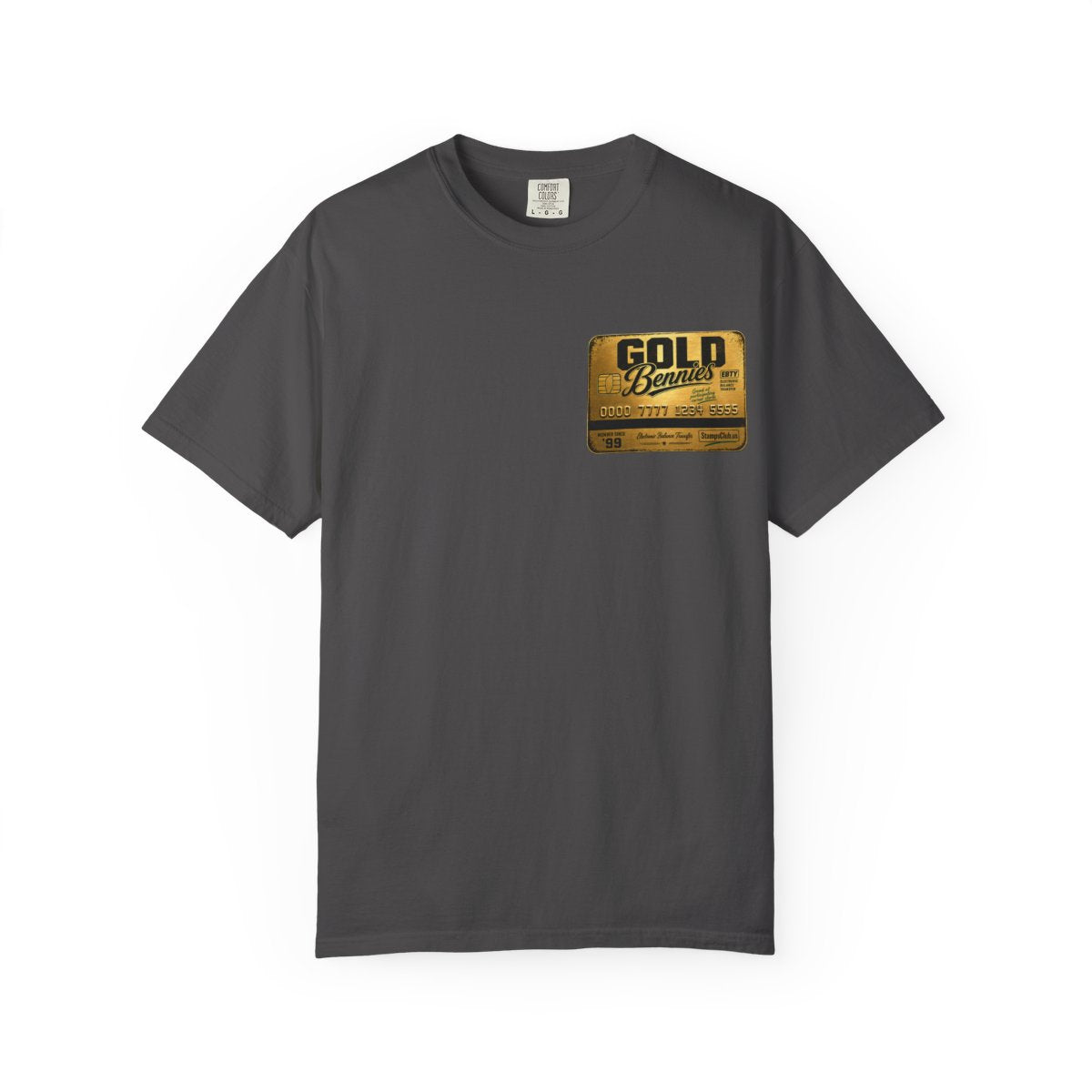 GOLD BENNIES Streetwear Tee Graphite front mockup